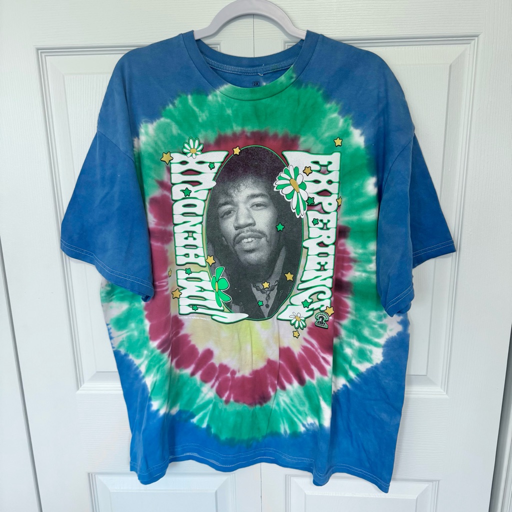2022 Ripple Junction X Jimi Hendrix Experience Authentic Tie-Dye Tee 2xl